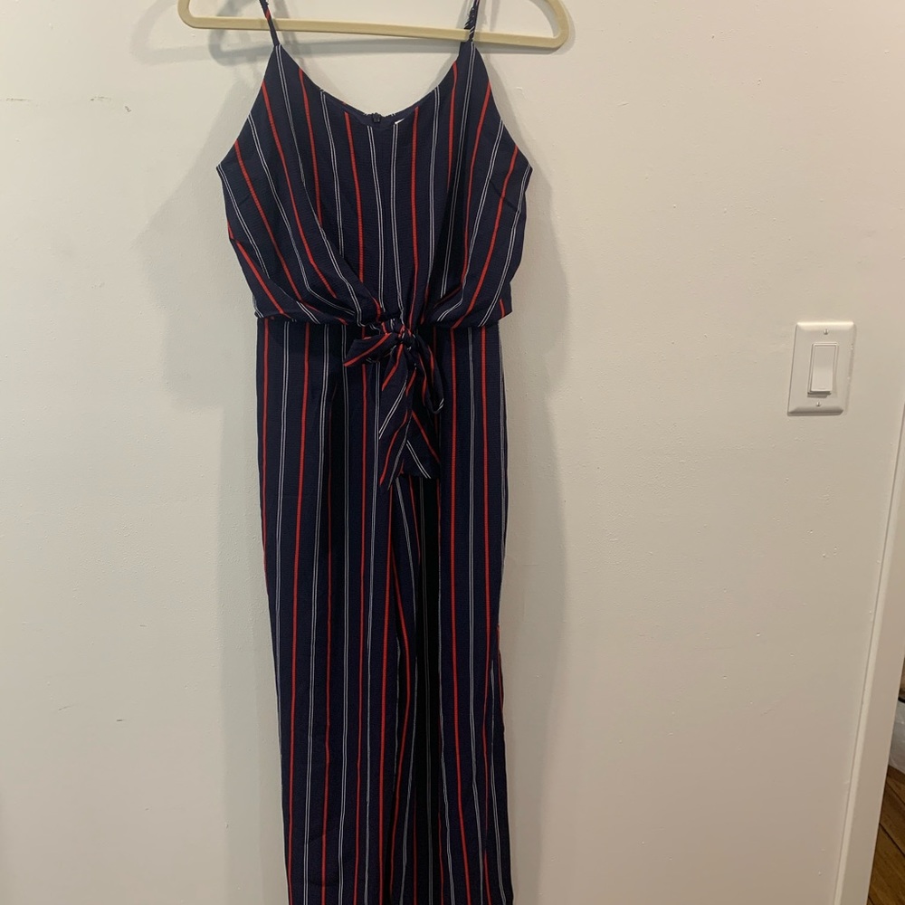 NWT Monteau Stripped Slit Leg Jumpsuit